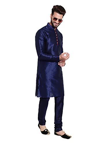 Image of HUZUR Mens Silk 6 Loop Kurta Pajama