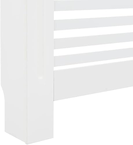 Miniatura 7 de GOLINPEILO Cubierta blanca para radiador de MDF para decoración de muebles de sala de estar 441 x 75 x 321 pulgadas diseño horizontal
