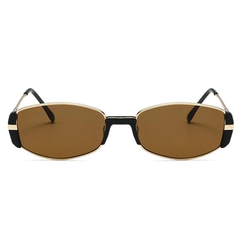 willochra Trendy 2024 Oval Brown Sunglasses Women Narrow Frame Rectangle