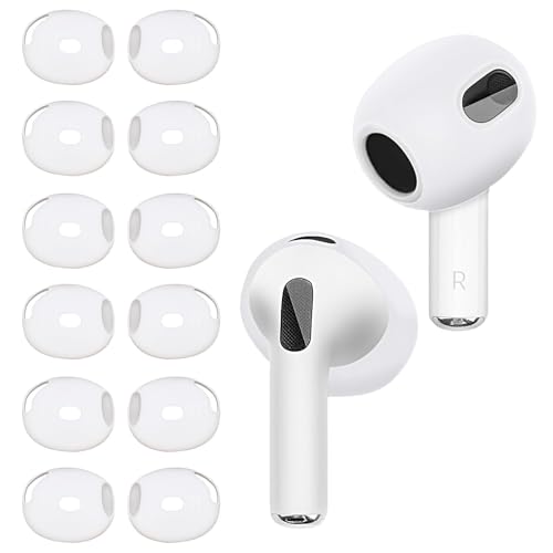 6 Pairs Ear Tips Covers for AirPods 4, Soft Silicone Anti Slip Earbud Covers for Secure Grip Anti Scratches Sport Ear Tips Accessories Compatible with Apple AirPods 4th Generation