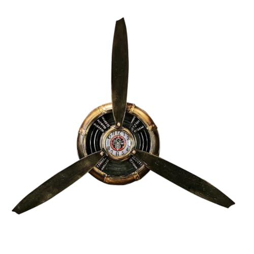 Eoixuqba Grande Hélice D'avion Decoration En Fer - 65 * 65 * 8cm Décoration Industrielle Murale Hélice, Metal Décoration Murale D'hélice D'avion Rétro,...