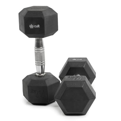 Image of Cult Hex Dumbbell Ideal for Home Workout Strength Training for Men & Women Pack of 2 Fixed Weight Dumbbell (10 kg)