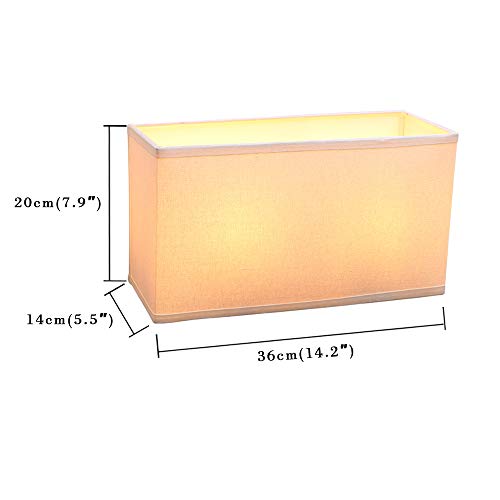 Yosoan Wall Sconce Indoor Night Light Fixture, Vintage Industrial Wall Lamp Square Textile Lamp Shade For Bedroom Living Room Corridor Study(White) #TOP1