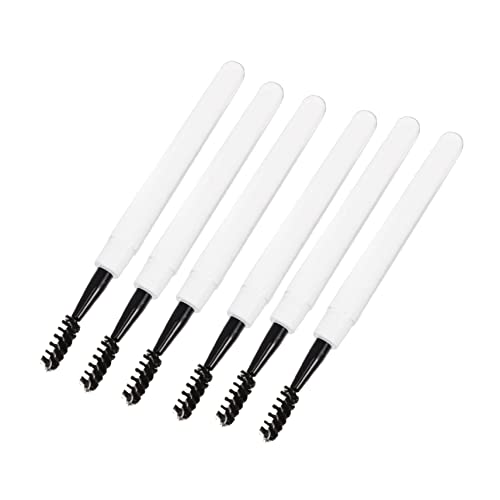 FRCOLOR 6pc Eyelash Mascara Brush Set Brow Brushes for Eyebrows Eye Makeup Applicator Spoolies Eyebrow Curler Kit Light Compact for Travel