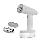 Black+Decker - Plancha vertical BXGS1600E | 1600W | Vapor 25g/min | Depósito 250ml | Suela cerámica | Autolimpieza | Led | Antigoteo | Bloqueo vapor | Blanco