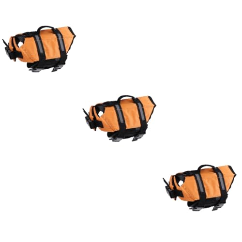 Parliky 3pcs Vest for Swimming Orange Pet Life Breathable Material and Reflective Strips Size Xs