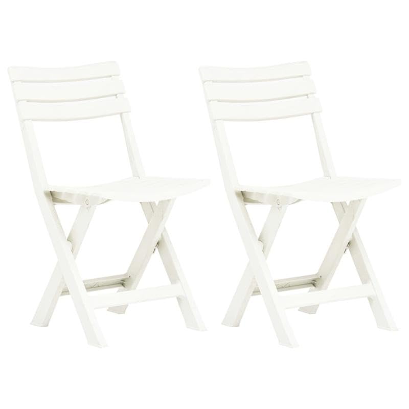Sillas de jardín plegables 2 unidades, plástico blanco, ligeras y resistentes a la intemperie, perfectas para balcón, terraza o jardín, ahorro de espacio y fácil de limpiar