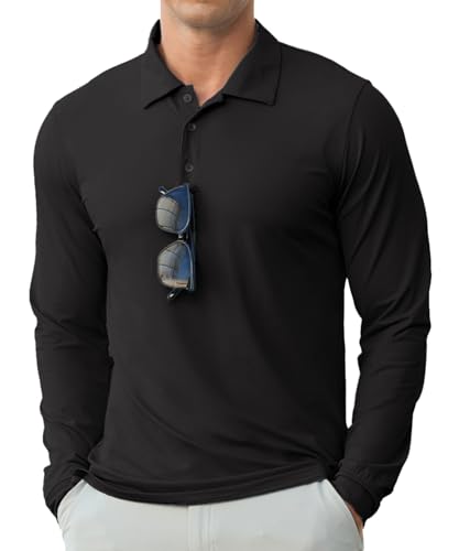 Askdeer Men's Golf Polo Shirts Long Sleeve UPF 50+ Performance Collar Shirts Lightweight Summer Casual Quick Dry Tee2