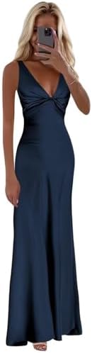 FUMY Women's Mermaid Halter Prom Dresses with Bow Backless Pleats...