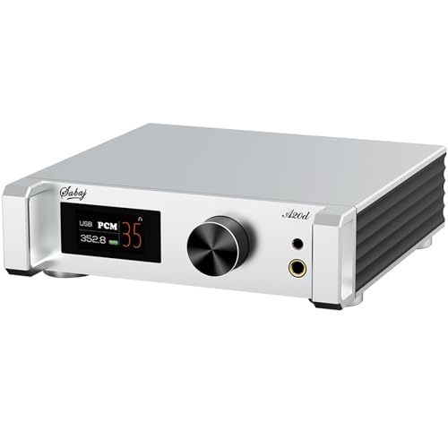 Sabaj A20D High Resolution USB Audio DAC und Kopfhörerverstärker, ES9038Pro DAC XMOS I2S Bluetooth 5.0 32bit 768kHz DSD512 MQA USB / Optisch / Koaxial Eingang mit Fernbedienung