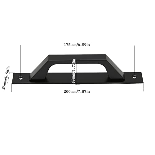 Image of Heavy Type Sliding barn Door Handle Wooden Door Pull Handle 20cm Black Metal Doorknob (1, Black)