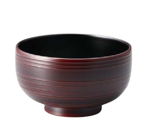 J-kitchens 味噌汁 お椀 日本製 Wave 食洗機対応椀 溜 (1客) 11.3cm 食洗機対応 漆塗り 手塗り その壱
