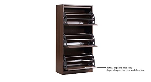 Image of Urban Ladder Pointe Shoe Cabinet (Finish : Dark Walnut; Configuration : Simple; Capacity : 21 Pair)