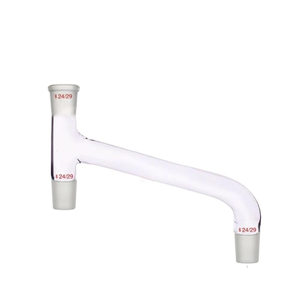 Adaptador de vidrio de 3 vías 24/29 con cabezal hacia abajo for cristalería de laboratorio