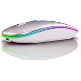 Wireless Mouse for Laptop – Slim Rechargeable Mouse with 2.4 GHz Mini Receiver, Silent Click, 800-1600 DPI, Portable Cordless Mouse for Windows, laptop, PC, Home & Office