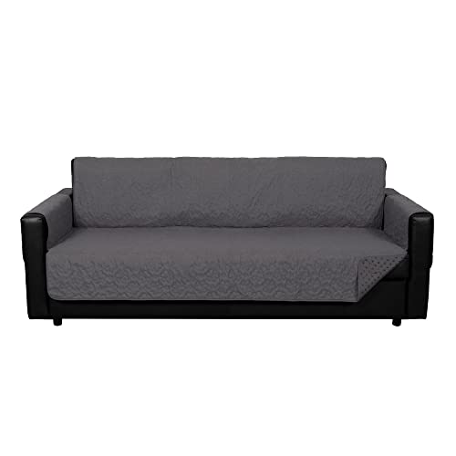 Image of Furhaven Waterproof & Non-Slip XL Sofa /Couch Cover Protector for Dogs, Cats, & Children - Quilted Paw Print Living Room Furniture Cover - Gray, X-Large Sofa