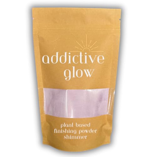 Addictive Glow Post Spray Tan Setting Powder - Translucent Plant Based Finishing Powder - Eliminates Sticky Feeling After Sunless Tanning - Matte or Shimmer - Made in the USA (Warm Vanilla- Shimmer)