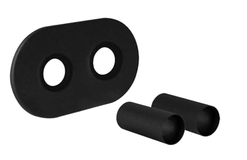 Juego de embellecedores con roseta doble y casquillos en negro