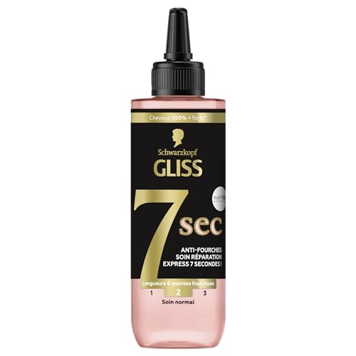 Schwarzkopf - Gliss – Soin Réparation Express 7 Secondes – SOS Longueurs et Pointes Fourchues – Souplesse et Brillance – Complexe Ionique et Huile de...