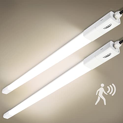 Tonffi Lot de 2 Linkable Tube LED avec Détecteur de Mouvement,115cm 36W 4100LM Reglette Neon Luminaire Plafonnier Étanche IP65, Blanc Naturel 4000K Lampe...