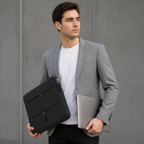 Image of 360 Protective Waterproof Laptop Sleeve for 15.6 & 16 Inch Laptops with Carry Handle & Dual Front Pockets for Business Travel Office Work