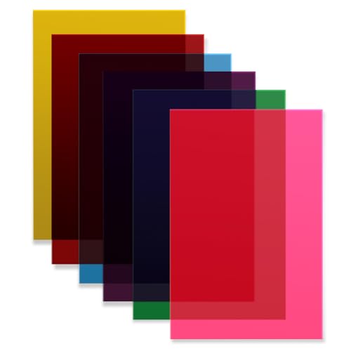 Image of Colored Acrylic Sheets 8x12 (Pack of 6), 0.11 inch Thickness - Multi-Color Acrylic Sheets | Transparent Acrylic Colored Sheets for Arts & Crafts, DIY Projects, CO2 Laser Cutting & Engraving - Easy to Cut