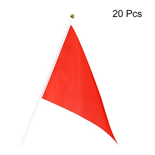 Drapeau rouge bâton mini format triangle léger pour défilé et animation de groupe