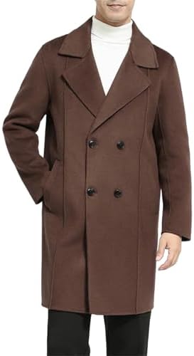 Men&#39;s Cashmere Thick Double-sided Long Coat Business Casual Versatile And Fashionable outside