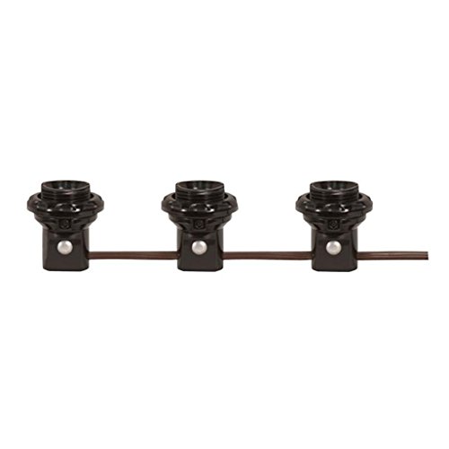 Satco 801474 - 3 Light Black Metal with Phenolic Table Mount Harness Set