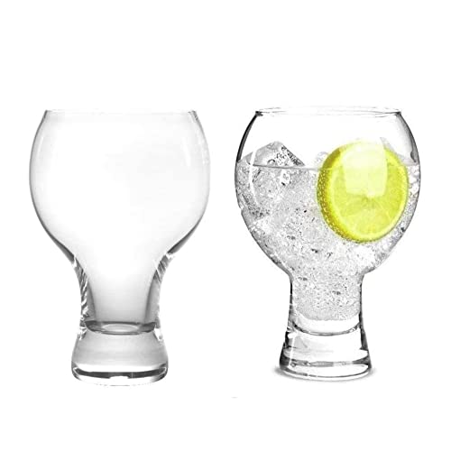 Wrenbury Gin Gin Gin - Juego de 2 vasos de regalo | Esfera de 20 oz Copa Española Gin Copa Copa de Cóctel Cover