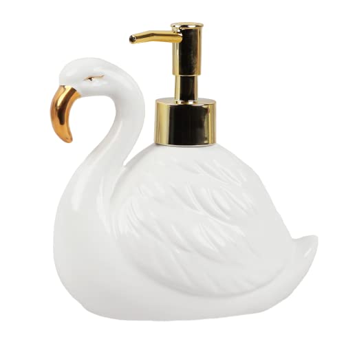 Servette Home Flamingo Soap Dispenser with Pump for Bathroom or Kitchen Sink White Flamingo, Gold,white