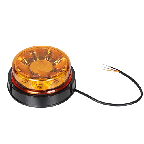 Qiping Gyrophare orange tracteur 12v 24v, 6 mode feux d'avertissement amber lumière stroboscopique d'urgence IP67 étanche Marque E Homologation - Fixe à visser
