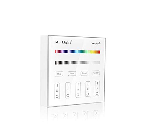 Preisvergleich Produktbild Kingled - MiBoxer Mi Light Wandcontroller, Fernbedienungen und intelligente Empfänger für die Verwaltung von mehrfarbigen RGB- und RGBW-LED-Streifen (4-Zonen-Wandcontroller)