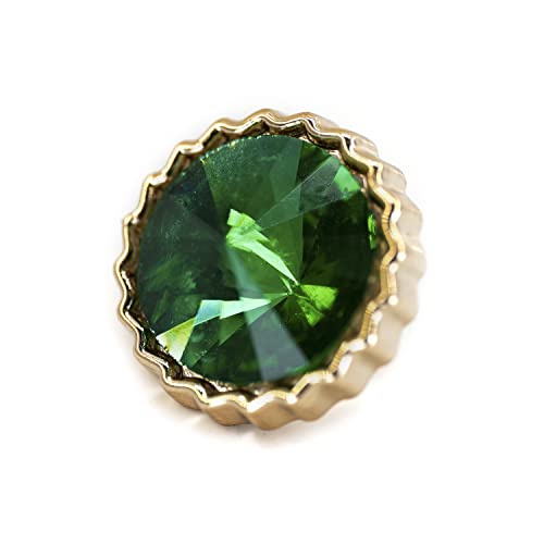 Craftisum Decorative Green Rhinestone Resin Sewing Shank Buttons 50 Pcs - 12.5Mm, 1/2" -Small #TOP2