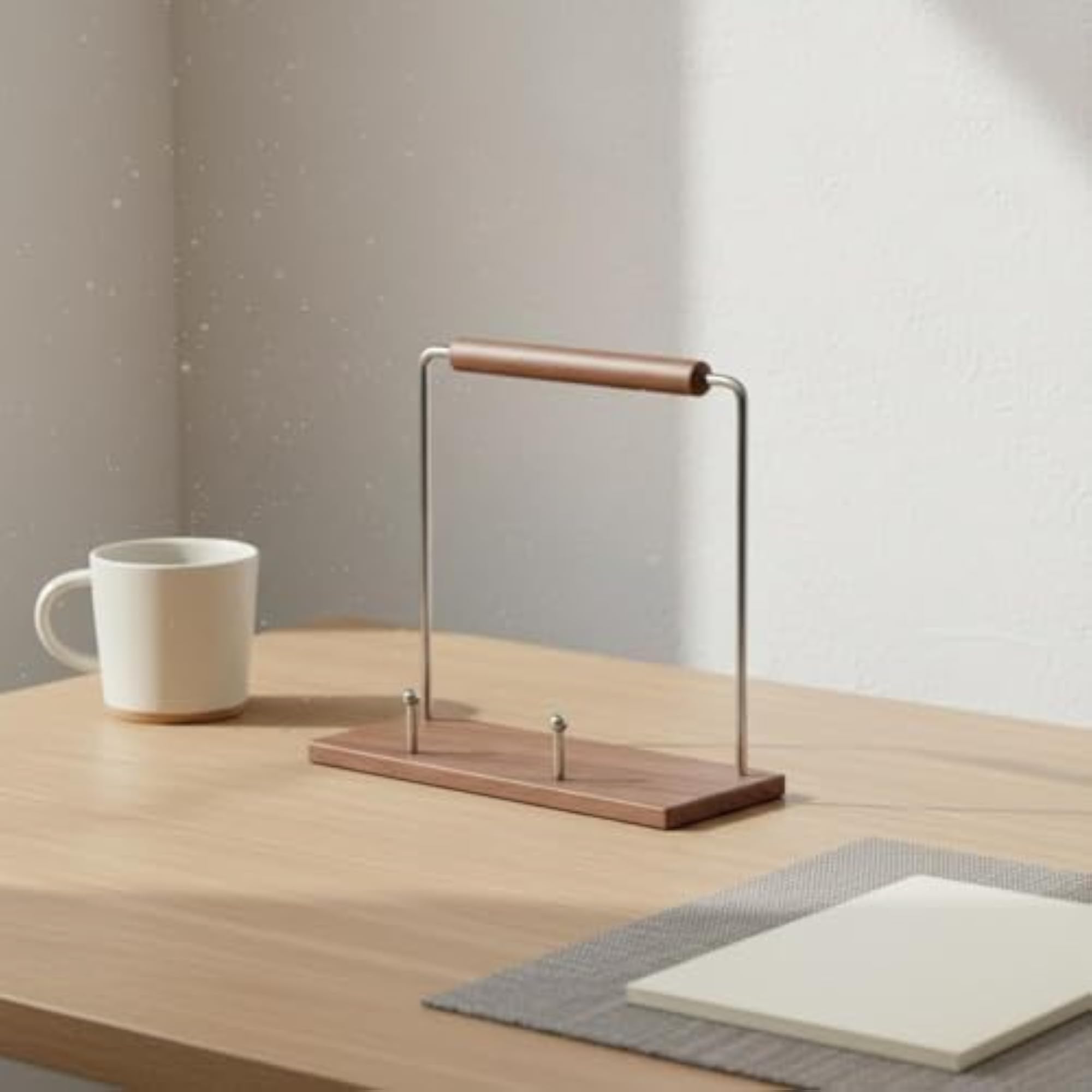 Vinyl Album Stand Solid Wood Holder, Walnut Finish