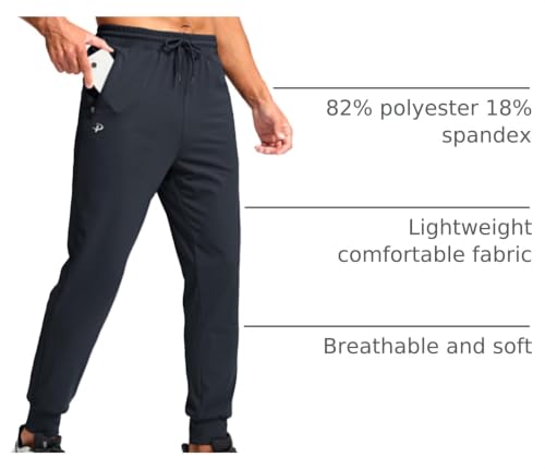 Image of Pudolla Men's Lightweight Jogger with Pockets 4-Way Stretch Sweatpants Workout Runing Athletic Track Pants
