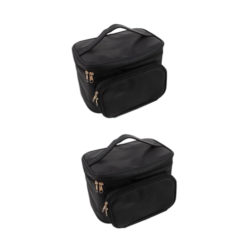 Trousse de maquillage portable pour ranger vos cosmétiques | Set de 2 sacs compacts en PU