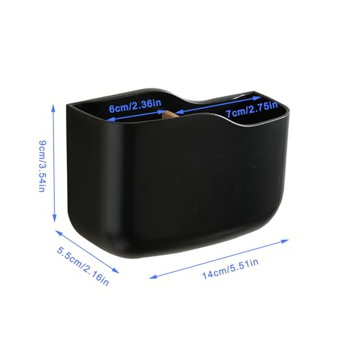 SUNFICON Adhesive Remote Control Holder Wall Mount Media Player Controller Holder Universal TV Remote Organizer Caddy Box Tray Hollow Bottom Slot Easy Phone Charging Home Office Desk Nightstand Black - Image 6