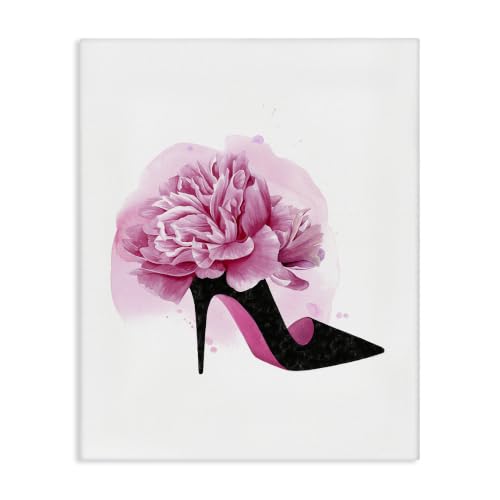 Stupell Industries Glam Floral Heel Fashion, 24 x 30 Inch Canvas Wall Art