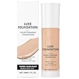 Base de Maquillaje Correctora de Color Inteligente LUXE, 30 ml/1 onza líquida - Se adapta al tono de piel, textura ligera, cobertura media, fórmula modulable, acabado natural de larga duración