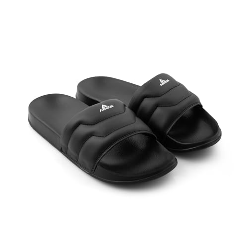 Image of ARVAN Mens Padded Strap EVA Sliders | Lightweight Slip-On Slippers with Cushioned Sole | Casual Open-Toe Slides