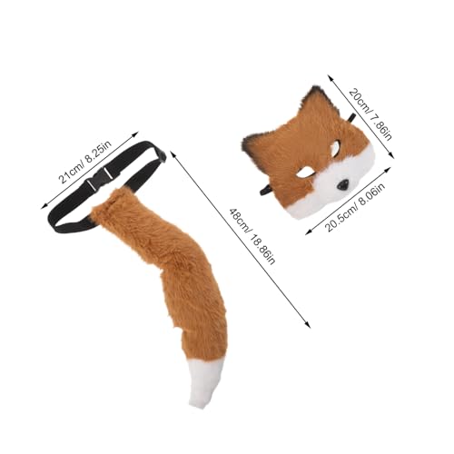 Set cosplay renard masque et queue pour fête mascarade et carnaval - 2