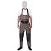 Suwequest Lightweight Breathable Fishing Chest Waders Stockingfoot Waders for Men and Women Brown L