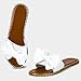 Sksshion Women's Bow Knot Slides Open Toe Flat Sandals Summer Slip On Slippers White 9.5