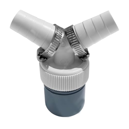 NHQZ Adaptateur Y pour Double Evacuation Machine a Laver et Tuyau Evacuation Lave Vaisselle avec Sortie pour Tuyau Ø40 mm et Entrée Ø18-23 mm - Set Inclut 2 Pièces Collier de Serrage Ø20-32 mm