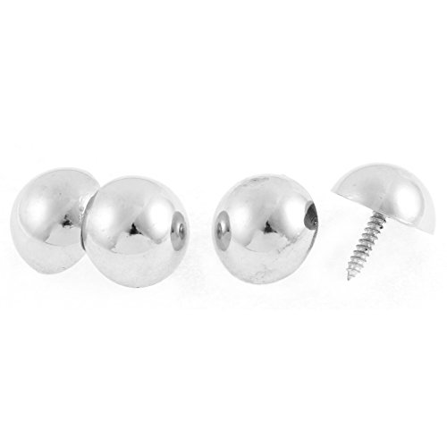 Aexit Half Ball Quality Parts Shaped Cap Mirror Nails Silver Tone 4 Pcs Model:22as20qo378