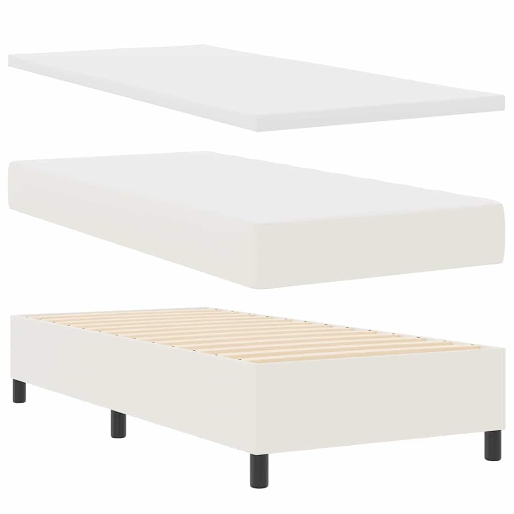 Tkanina sztruksowa nowoczesny box spring Kremowy 80 x 200 cm