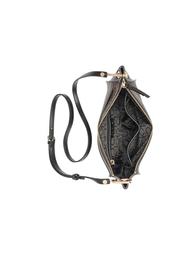 Image of Calvin Klein Reyna Crossbody, Brown /Khaki /Black Linear, One Size