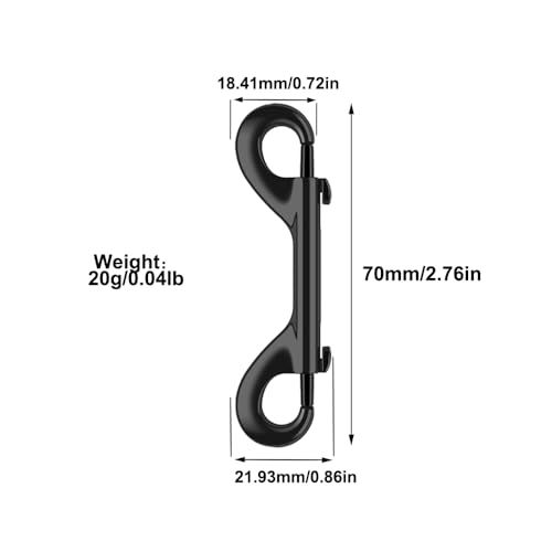SEIWEI 10 Pack Double Sided Snap Hooks Double Ended Bolt Snaps Hook Zinc Alloy Trigger Chain Clips for Water Bucket Dog Leash Feed Buckets (88mm/3.46in, Black)
