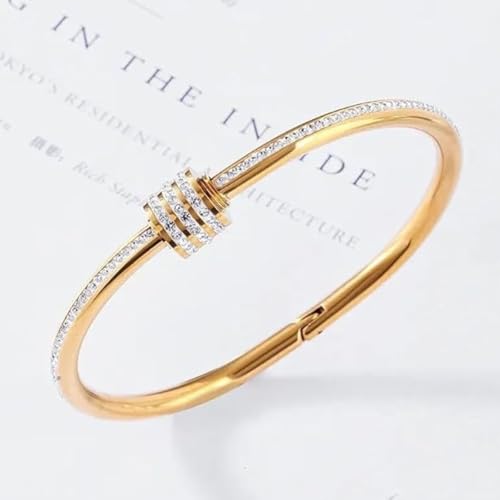 Image of Bracelet for women Bangles for women Anti Tarnish Stylish Adjustable Bracelet for girls gold Kada for Women Accessories Anti Tarnish Jewellery Stainless Steel Cuff Bracelet gifts